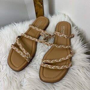 Michael Michael Shannon Beige Braided Sandals Size 8